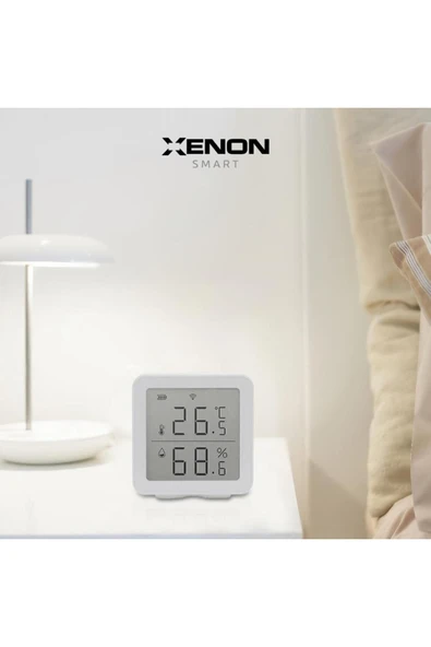 Xenon Smart Akıllı Dijital Termometre Wifi Mobil Uygulama Kontrollü Iç Mekan Isı Ölçer Ve Nem Ölçer X7508 - 5