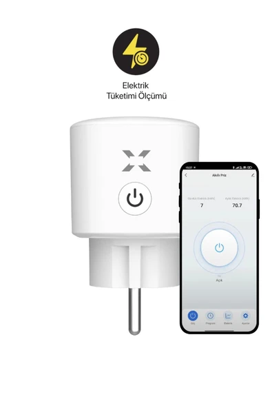 Xenon Smart Akım Korumalı Telefonla Kontrol Enerji Takibi Wi-Fi Bluetooth Zaman Ayarlı Akıllı Priz X7010