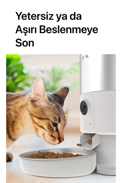 Xenon Smart Akıllı Otomatik Mama Kabı 5 Lt Mobil Kontrol Çift Yönlü Sesle Iletişim Çelik Besleme Kasesi X8605 - 5