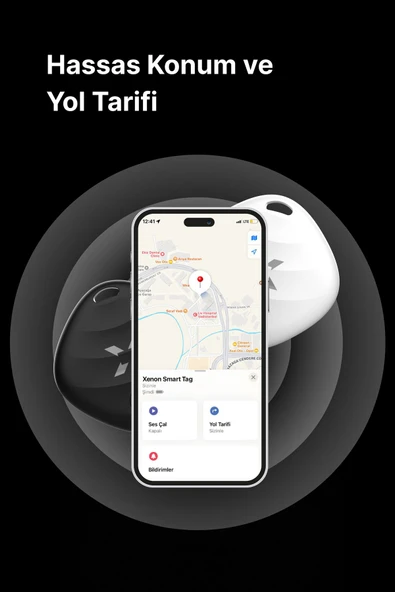 Xenon Smart Airtag Akıllı Bluetooth Takip Cihazı Apple Find My Mobil Uygulama Konum, Eşya Bulucu Beyaz Tag X6605 - 6