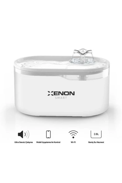 Xenon Smart Akıllı Otomatik Kedi Su Pınarı 2.8 Lt Ultra Sessiz Mobil Kontrollü Su Sebili Beyaz X8650 - 4