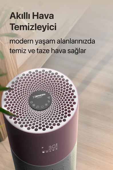 Xenon Smart Akıllı Hava Temizleyici 70 M2 Wi-fi Mobil App Air Purifier Cadr 550m³ Karbon Hepa Filtre X7420 Pembe - 7