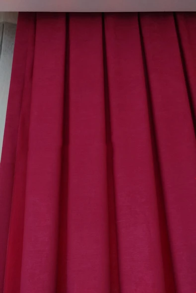 Fon Kumaş Perde Fuşya Renk Kadifemsi Yumuşak Soft Kanat Yan Perde 1e 3 Dökümlü Sade Şık Tasarım - 4