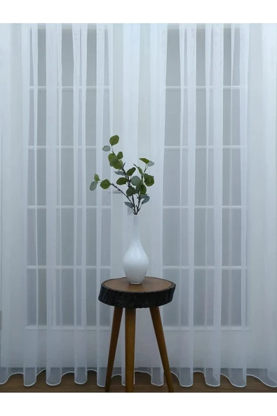 Ipeksi Dokulu Zarif Tül Perde 1E2 Kat Pileli Tül Perde - Resim 2