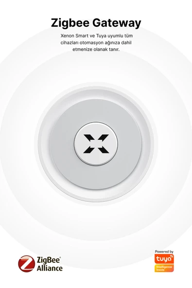 Xenon Smart Akıllı Ev Ağ Geçidi Zigbee 3.0 & Wi-Fi & BLE Bluetooth Mobil App Kontrollü Tuya Uyumlu Gateway X7964 - 7