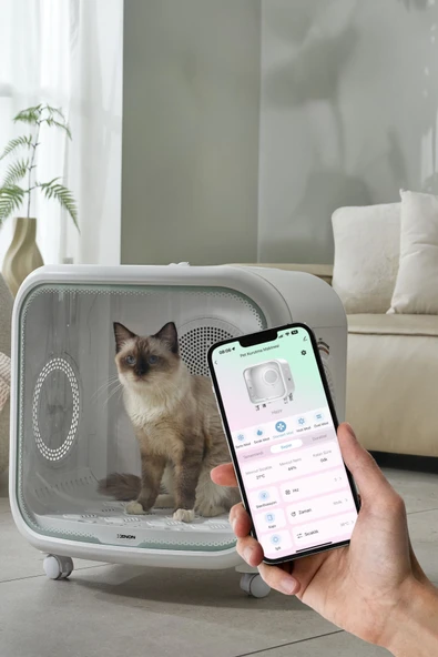 Xenon Smart Akıllı Evcil Hayvan Kurutma Makinesi 75 Lt Sessiz 360° Kedi Köpek Kurutma Uygulama Kontrollü X8640 - 2