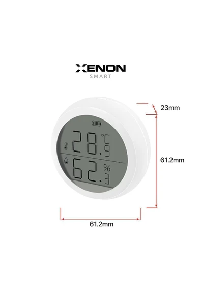Xenon Smart Akıllı Dijital Termometre Wifi Zigbee Mobil Uygulama Kontrollü Iç Mekan Isı Ölçer Ve Nem Ölçer X7608 - 4