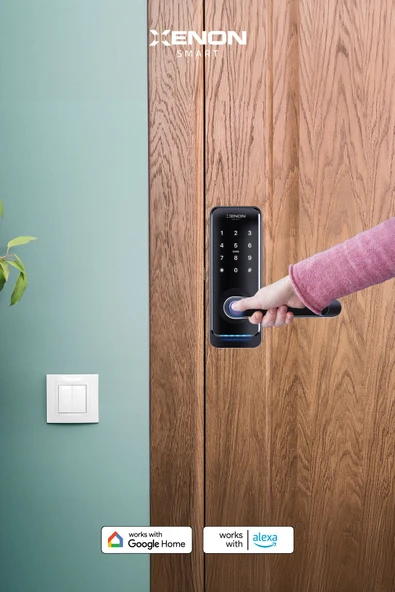Xenon Smart Akıllı Kapı Kilidi Mobil App Parmak Izi Şifre Rfıd Wi-fi Google Home & Alexa Kontrollü Kilit X8056 - 2