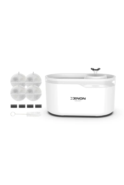 Xenon Smart Akıllı Otomatik Su Pınarı Ve Yedek 4 Adet Filtre 2'li Pet Ürünleri Seti Beyaz
