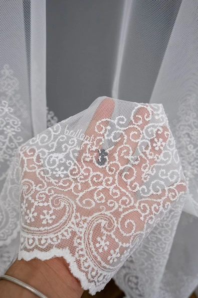 Dikim Serpme Damask Oturma Salon Model Tasarım 3kat Pileli Tül Perde - Resim 4