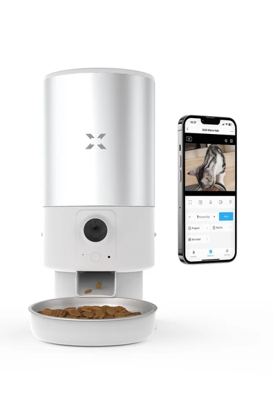 Xenon Smart Akıllı Çelik Mama Kabı Otomatik Su Pınarı 4 Adet Yedek Filtre Ve Airtag 4'lü Pet Ürünleri Seti Beyaz - 2