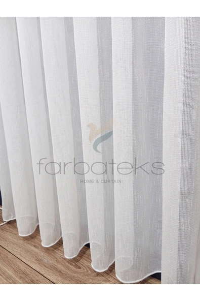 Exculusive Melike Ütü İstemez Kırışmaz Sade 2Kat Pileli Tül Perde - Resim 5