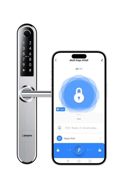Xenon Smart Akıllı Kapı Kilidi Mobil App Parmak Izi Şifre Rfıd Wi-fi Google Home & Alexa Kontrollü Kilit X8057