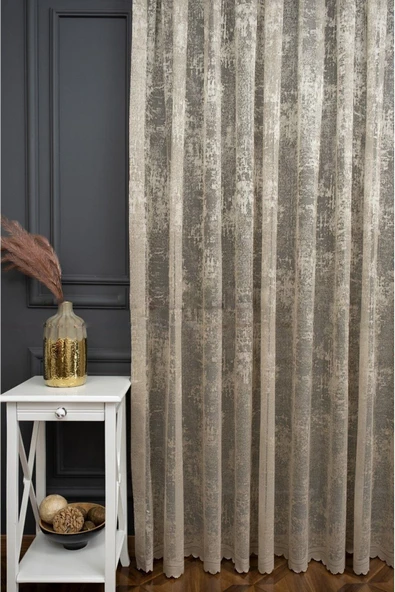 Bulut Tül Exculusive Micro Örgü 2kat Pileli Vizon-bej-açık Kahve Tül Perde - 2