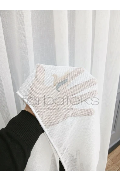 Exculusive Melike Ütü İstemez Kırışmaz Sade 2Kat Pileli Tül Perde - Resim 2