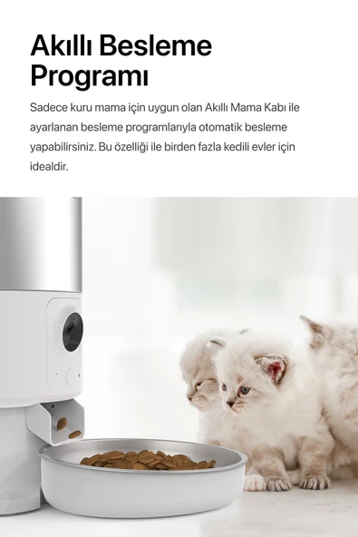 Xenon Smart Akıllı Otomatik Mama Kabı 5 Lt Mobil Kontrol Çift Yönlü Sesle Iletişim Çelik Besleme Kasesi X8605 - 6