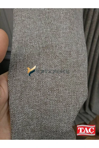 Açık Gri Keten Fon Perde 1e3 Dökümlü Pileli Fon Perde - 5