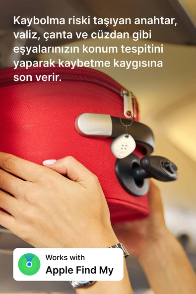 Xenon Smart Airtag Akıllı Bluetooth Takip Cihazı Apple Find My Mobil Uygulama Konum, Eşya Bulucu Beyaz Tag X6605 - 3