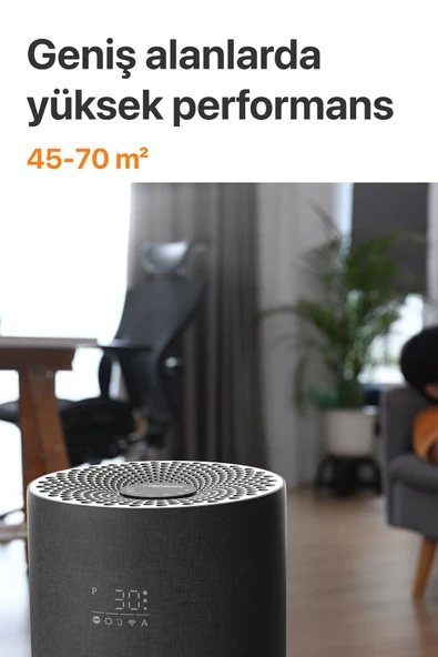 Xenon Smart Akıllı Hava Temizleyici 70 M2 Wi-fi Mobil App Air Purifier Cadr 550m³ Karbon Hepa Filtre X7420 Gri - 3
