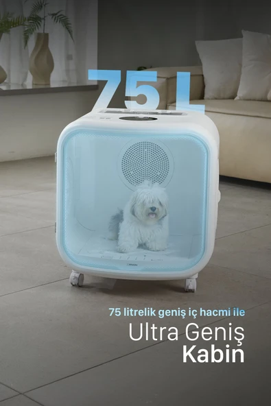 Xenon Smart Akıllı Evcil Hayvan Kurutma Makinesi 75 Lt Sessiz 360° Kedi Köpek Kurutma Uygulama Kontrollü X8640 - 4