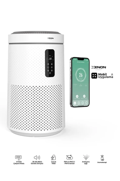 Xenon Smart Akıllı Hava Temizleyici Wi-fi Mobil App 50 M2 Cadr 360m³/s Gece Lambalı Hepa13 Air Purifier X7421 - 2