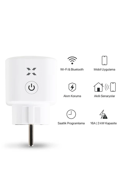Xenon Smart Akım Korumalı Telefonla Kontrol Wi-Fi Bluetooth Zaman Ayarlı Akıllı Priz Ateşe Dayanıklı X7013 - 2