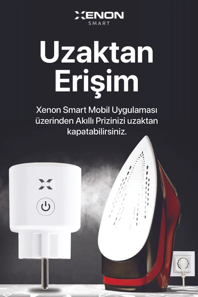 Xenon Smart Akım Korumalı Telefonla Kontrol Wi-Fi Bluetooth Zaman Ayarlı Akıllı Priz Ateşe Dayanıklı X7013 - 3