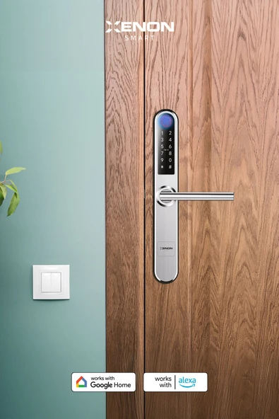 Xenon Smart Akıllı Kapı Kilidi Mobil App Parmak Izi Şifre Rfıd Wi-fi Google Home & Alexa Kontrollü Kilit X8057 - 2