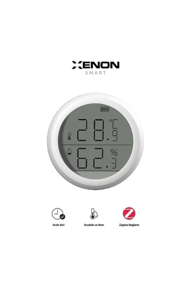 Xenon Smart Akıllı Dijital Termometre Wifi Zigbee Mobil Uygulama Kontrollü Iç Mekan Isı Ölçer Ve Nem Ölçer X7608 - 2