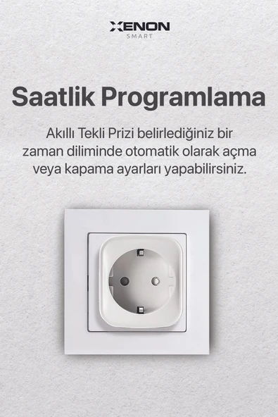 Xenon Smart Akım Korumalı Telefonla Kontrol Enerji Takibi Wi-Fi Bluetooth Zaman Ayarlı Akıllı Priz X7010 - 4