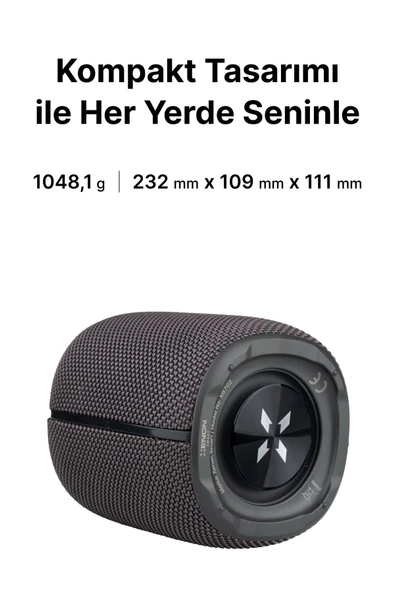 Xenon Smart Taşınabilir Bluetooth Hoparlör Tws Stereo 10w Tf Kart Speaker Rgb Ses Bombası Gri X6702 - 4