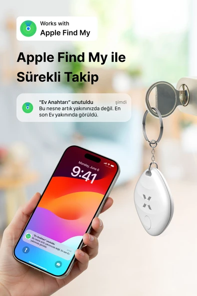 Xenon Smart Airtag Akıllı Bluetooth Takip Cihazı Apple Find My Mobil Uygulama Konum, Eşya Bulucu Beyaz Tag X6605 - 8
