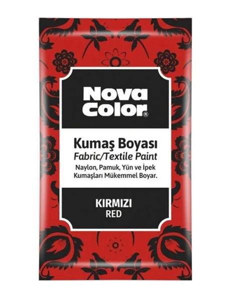 Nova Color Toz Kumaş Boyası Kırmızı - 4 adet