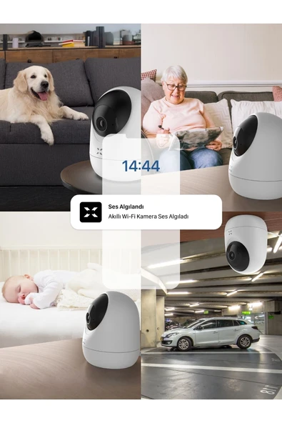 Xenon Smart Akıllı Kamera 1080p 3mp Ptz Iç Mekan Çift Yön Ses Hareket Algılamalı Güvenlik Kamerası 3 Adet X7207-3 - 5