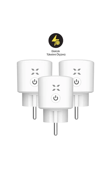 Xenon Smart Akım Korumalı Mobil Uygulama Ile Uzaktan Kontrol Edilebilen Enerji Ölçümlü Priz 3 Adet X7010