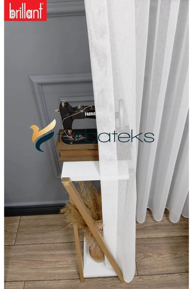 Farbateks Dikim Brillant Buzlu Sade Düz Tasarım Model 1/3 Kat Pileli Tül Perde - Resim 2