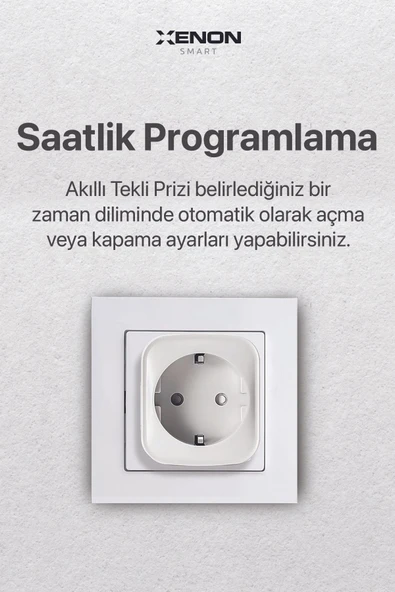 Xenon Smart Akım Korumalı Telefonla Kontrol Wi-Fi Bluetooth Zaman Ayarlı Akıllı Priz Ateşe Dayanıklı X7013 - 4