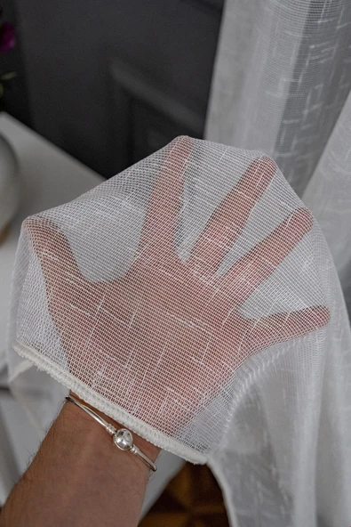 Keten Form Tül Tarz Tasarım Tül 1e3 Sık Pileli Tül Perde - Resim 5