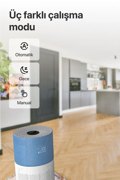 Xenon Smart Akıllı Hava Temizleyici 70 M2 Wi-fi Mobil App Air Purifier Cadr 550m³ Karbon Hepa Filtre X7420 Mavi - 2