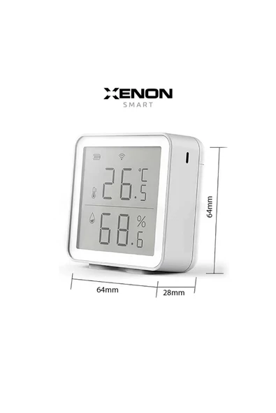 Xenon Smart Akıllı Dijital Termometre Wifi Mobil Uygulama Kontrollü Iç Mekan Isı Ölçer Ve Nem Ölçer X7508 - 4