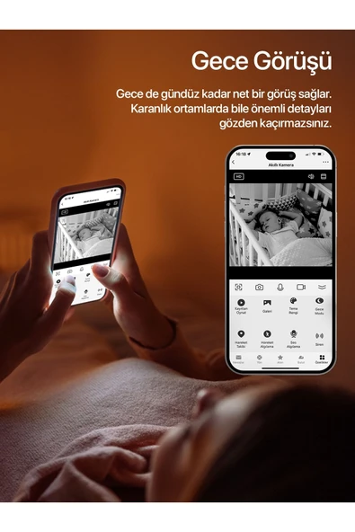 Xenon Smart Akıllı Kamera 1080p 3mp Ptz Iç Mekan Çift Yönlü Ses Hareket Algılamalı Güvenlik Kamerası X7207 - 3