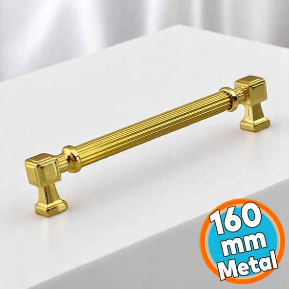 Mobilya Çekmece Mutfak Dolabı Dolap Kulpları Kulbu Kulpu Gold Altın Metal Kulp 160 mm - 16 cm