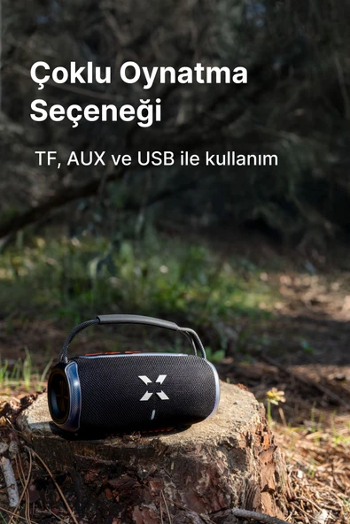 Xenon Smart Boombox Taşınabilir Bluetooth Hoparlör TWS Stereo 20W TF Aux Speaker RGB Ses Bombası Mavi X6701 - 4