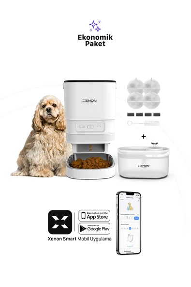 Xenon Smart Akıllı Mama Kabı, Su Çeşmesi ve 4 Adet Filtreli 3'lü Pet Ürünleri Seti - 5
