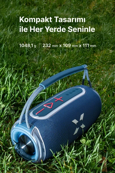 Xenon Smart Boombox Taşınabilir Bluetooth Hoparlör TWS Stereo 20W TF Aux Speaker RGB Ses Bombası Mavi X6701 - 5