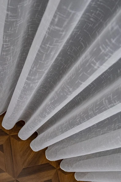 Keten Form Tül Tarz Tasarım Tül 1e3 Sık Pileli Tül Perde - Resim 3
