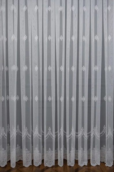 Dikim Serpme Damask Oturma Salon Model Tasarım 3kat Pileli Tül Perde - Resim 6