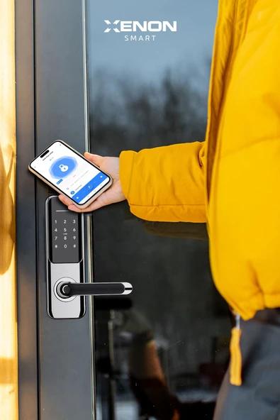Xenon Smart Akıllı Kapı Kilidi Mobil App Parmak Izi Şifre Rfıd Wi-fi Google Home & Alexa Kontrollü Kilit X8051 - 5