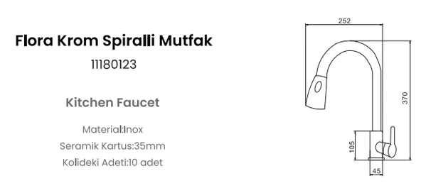 FLEKO FLORA INOX KROM SPİRALLİ MUTFAK BATARYASI - Resim 5