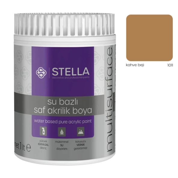 Stella Su Bazlı Saf Akrilik Boya Kahve Beji Ral-1011